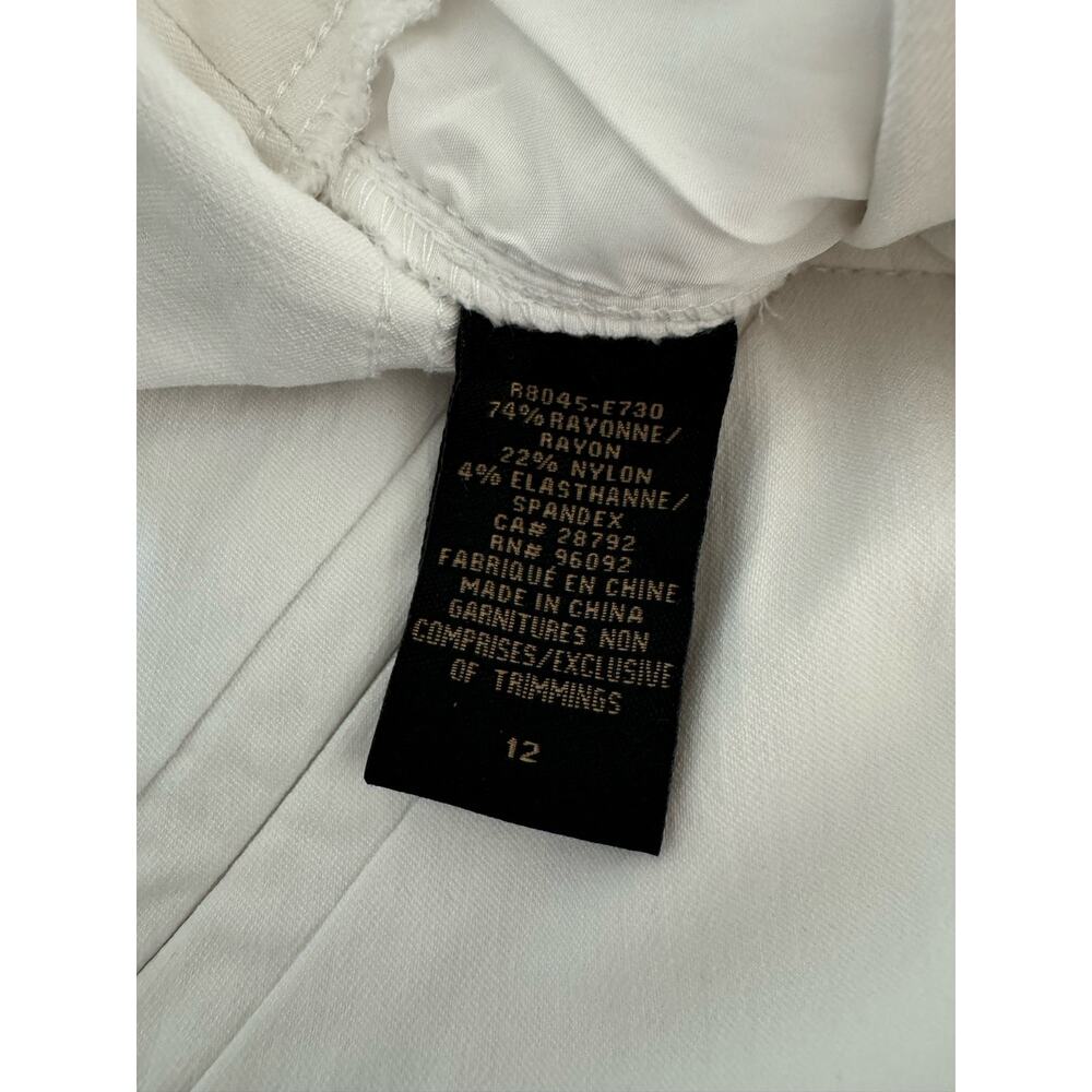 Renuar Women's Capris White Stretch Waist Dress Pants Size 12 - Picture 8 of 9